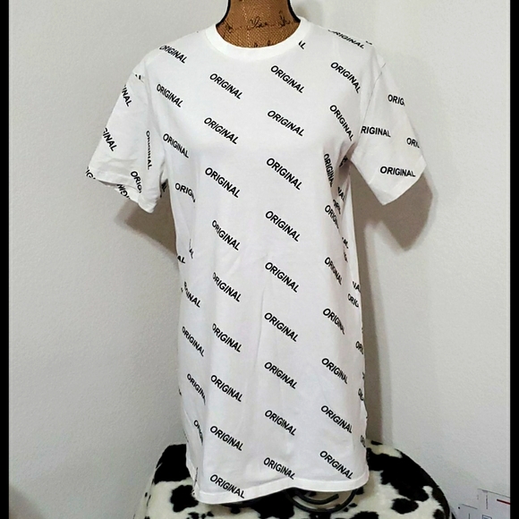 DIVIDED H & M 'Original' graphic tee white short sleeve top sz.sm/med Limited - Picture 3 of 6